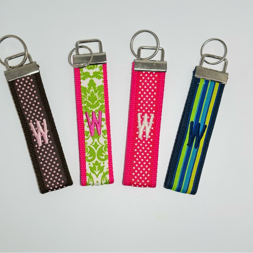 Colorful Keychain Set with “W” Initial